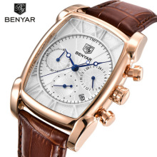Горячие продажи benyar 5113 мужские часы модные многофункциональные кварцевые часы водонепроницаемые наручные часы из натуральной кожи оптом
